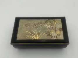 Vintage Japanese Lacquer Music Jewelry Box With Floral Design Red Velvet... - €26,13 EUR