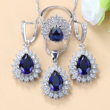 Women Wedding Costume Top Quality Natural Purple Crystal Silver Color Bridal Jew - $34.52