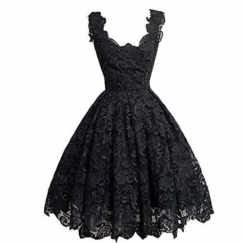Kivary Lace Short Prom Homecoming Dresses A Line Knee Length Cocktail Little Bla