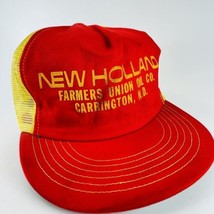 New Holland Carrington ND Farmers Union Oil Mesh Snapback Trucker Hat Ca... - $56.79