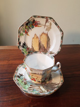 Fenton Abbey Classical Octogon 1927 Teacup, Saucer, Plate Set w/Stand England - £11.63 GBP