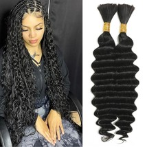 Human Braiding Hair For Boho Braids Deep Wave Bulk Human Hair For Braiding No We - £37.94 GBP