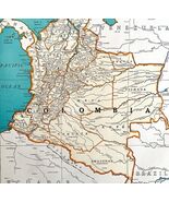 Colombia South America 1935 Map Atlas Venezuela Brazil Ecuador 14 x 11&quot; ... - $69.70 CAD