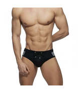 Men&#39;s Low-Rise Color Block Swim Briefs – Quick-Dry Nylon, Beachwear Esse... - £15.13 GBP