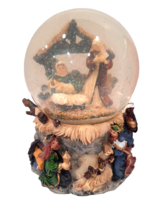 OLD Kurt Adler Music Box Snow Globe Nativity Baby Jesus Mary Joseph Silent Night - £14.57 GBP
