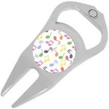 Colorful Music Notes Golf Ball Marker Divot Repair Tool Bottle Opener - £9.34 GBP
