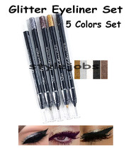 S.he Metallic Glitter Shimmer Sprkle Eyeliner Pencil 5 Color Set - £6.18 GBP