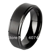 Free Shipping Price Jewelry Hot Sales His/Her 8MM Flat Top Brushed Black Tungste - £29.43 GBP