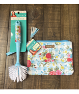 THE PIONEER WOMAN Sweet Rose Cleansing Brush &amp; Cosmetic Bag - NEW! - €10,22 EUR