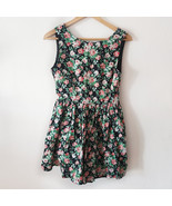 Jarlo Off Floral A Line Dress Sleeveless Mini Black Green Pink Flowers U... - $47.86 CAD