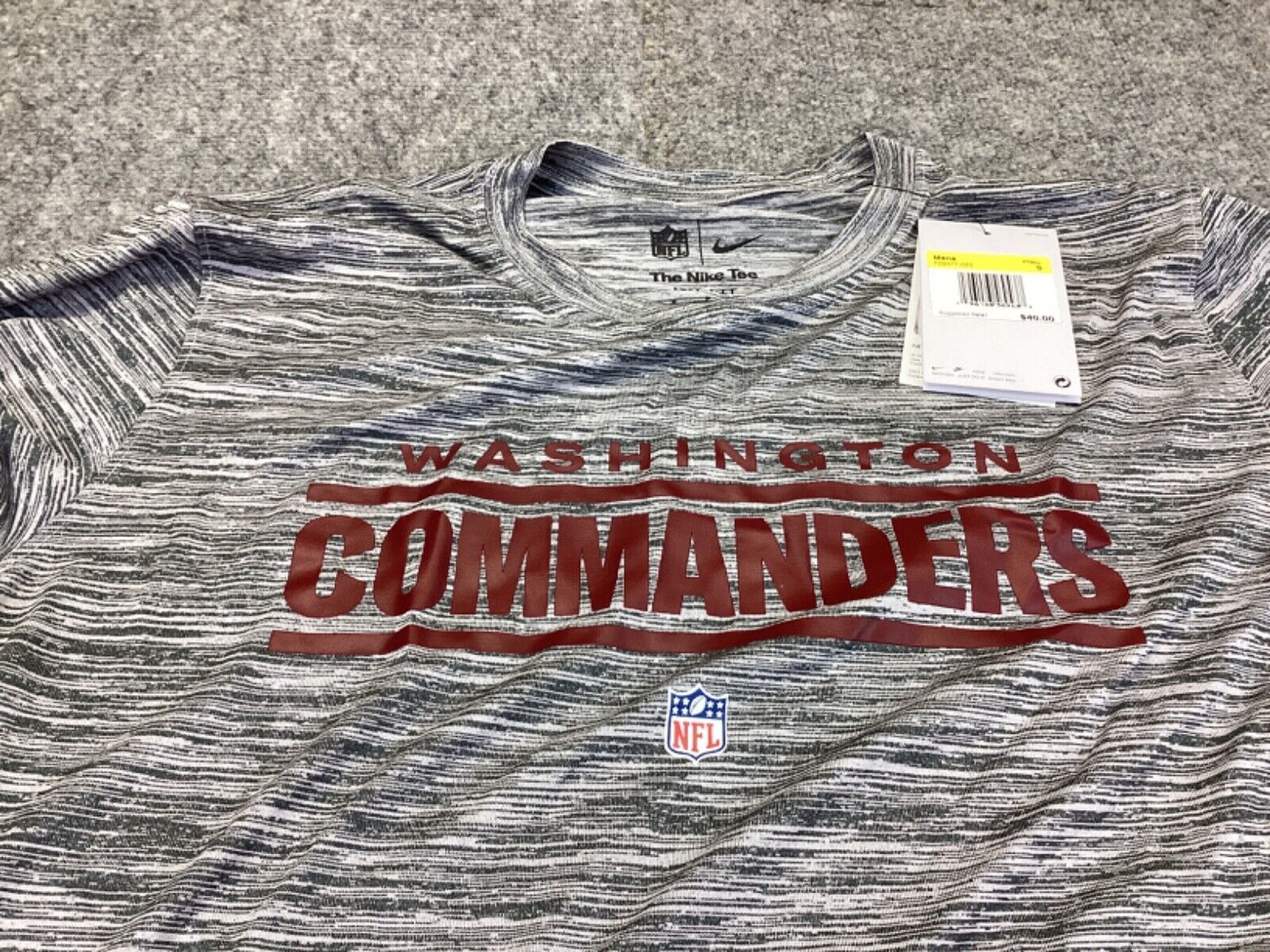 Primary image for Washington Commanders Nike The Nike Tee Long Sleeve Shirt Men's Gray S Dri Fit