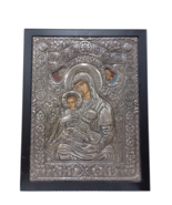 10 1/2&quot; Antique Pure 950 Silver Theotokos Virgin Mary Jesus Greek Orthod... - £208.41 GBP