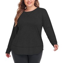 Plus Size Workout Tops For Women Long Sleeve Shirts Breathable Dry Fit Athletic  - £38.55 GBP