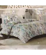 INK+IVY 3PC KING DUVET SET &quot;SIERRA&quot;  IKAT WHITE/LIME/GREY/AQUA Reversibl... - $2,026.47 MXN