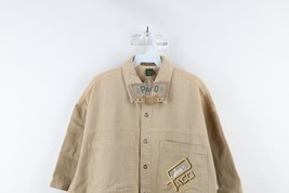 NOS Vtg 90s Paco Jeans Mens Size Large Baggy Fit Denim Jean Button Shirt Beige - £62.26 GBP