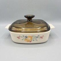 Vintage Corning A-1-B 1 Liter Casserole Dish Abundance Pattern &amp; Pyrex Lid - $19.79