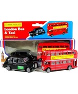 Diecast London Bus &amp; Black Taxi Mini Set – Souvenir Toy with Moving Wheels - $337.92 MXN