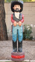 Frank Gallagher 5&#39; BAD BOY BLACK BART COWBOY, 5 ft Wooden Sculpture, Han... - £1,319.64 GBP