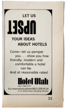 1969 Hotel Utah Advertisement Salt Lake City Vacation Vintage Travel G2A - $19.99
