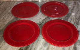 Royal Norfolk 7 1/2&quot; Dessert Snack Plates Set Of 4-Red Christmas Valentines RARE - £47.38 GBP