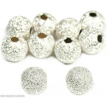 10 Silver Stardust Beads Jewelry Beading Sterling 7mm - £10.37 GBP