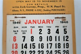 Vtg 1946 Advertising Calendar Grand View Inn &amp; Cabins Chestertown NY Ephemera - £11.72 GBP