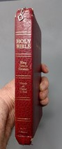 Holy Bible King James Version Red Letter Faux Leather Zippered 1989 Study Helps - £17.54 GBP