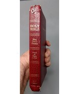 Holy Bible King James Version Red Letter Faux Leather Zippered 1989 Study Helps - $21.95
