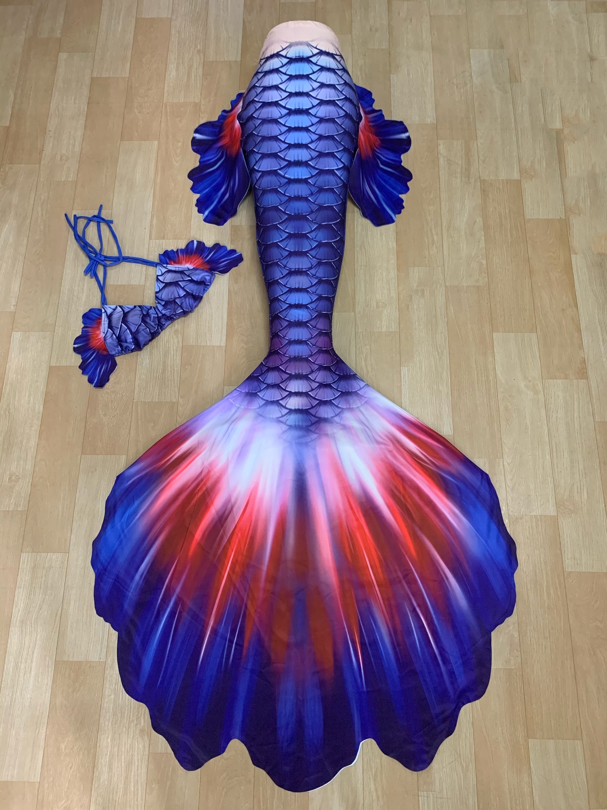 Big Mermaid Tail Swimsuit For Adults Women Free Diving Show Costumes No Monofin