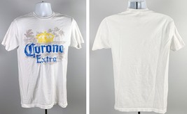 Corona Extra Beach Logo T Shirt Mens Medium White Beer Cerveza - £17.37 GBP