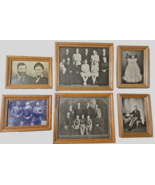 6 Vintage Black And White Photo Lot Framed Early 1900's - $19.77