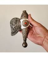 Dragon Carved on White Metal Conch Shell &amp; Stones 7&quot; - Nepal - £54.72 GBP