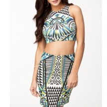 Aztec Tribal Crop Top Skirt Set NWOT MEDIUM - $12.86