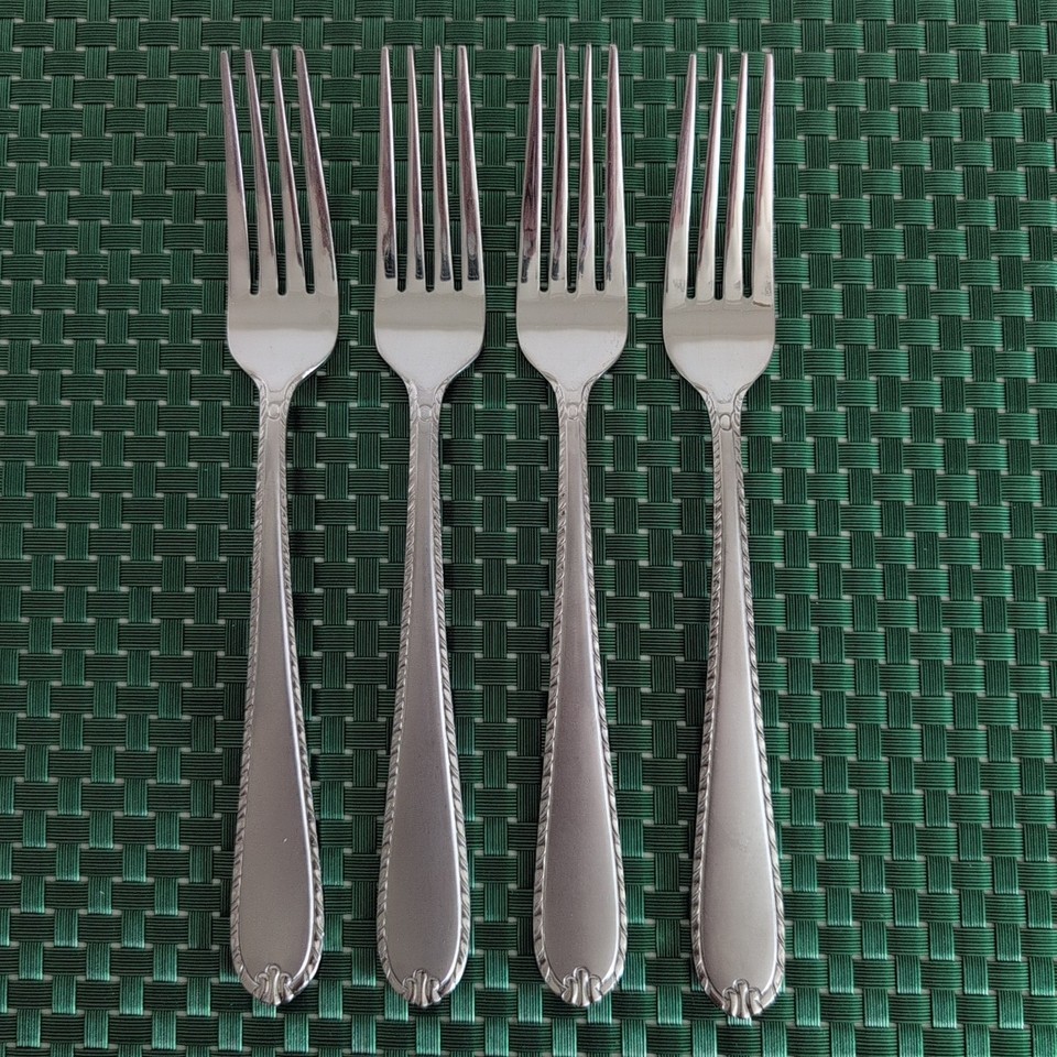 Hampton Silversmiths RACHELLE FROST Dinner Forks Set of 4 Stainless 18/1... - $19.99