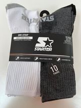 Starter Dri-Star Crew Socks 10 prs Big &amp; Tall 12-16 shoes - £17.43 GBP