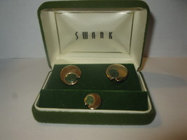 (MX-1) vintage set of Swank Cufflinks &amp; Tie Tack - Matching set in original box - £19.98 GBP
