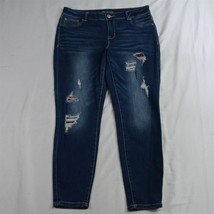 Maurices Large Short Jegging Skinny Dark Destroyed Stretch Denim Womens Jeans - $15.59