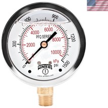 Reliable 2-1/2&quot; Liquid-Filled Industrial Pressure Gauge with Brass Inter... - $53.00