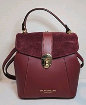 NWOT Viola Castellani Milano Navy Leather Convertible Backpack  Handbag ... - $48.37