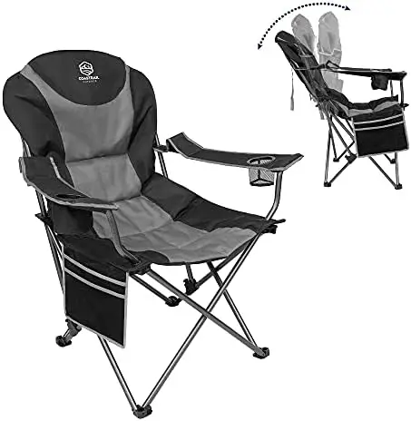 Reclining Camping Chair 3 Position Folding Lawn Chair for Adults Padded Comfort - £77.21 GBP+