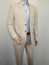 Men Premium 100% Linen Cocktail Suit by INSERCH Breathable and cool SU880 Tan image 3