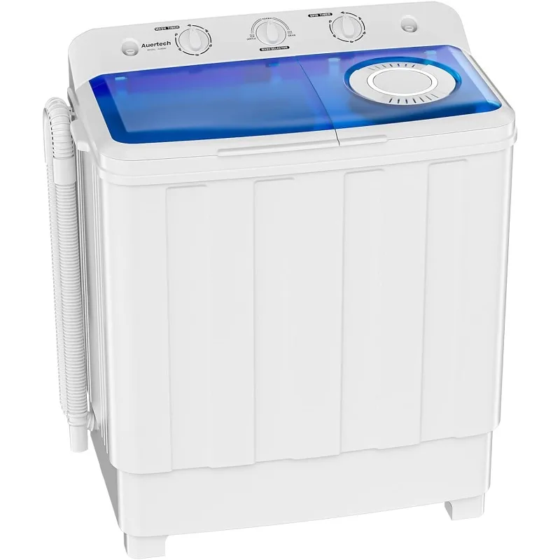 Washing machine 28lbs twin tub washer mini compact laundry machine with drain pump semi thumb200