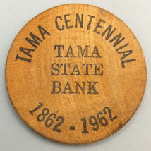 Tama Iowa Centennial 1962 Wooden Nickel Token Coin Vintage 60s Indian Head - £7.67 GBP