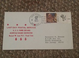 000 USS Furse Last Day Postal Sevice DD-882 Destoyer 1972 Envelope - £7.98 GBP