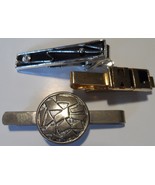 Tie Clips Collection 3 Vintage WL Inscribed Silver Style Unique Designs VG+ - $26.85 CAD