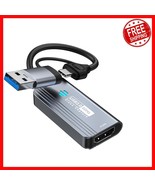 Portable 4K USB/USB C Capture Card - Ideal for Live Broadcasting &amp; Teaching - $53.70 CAD