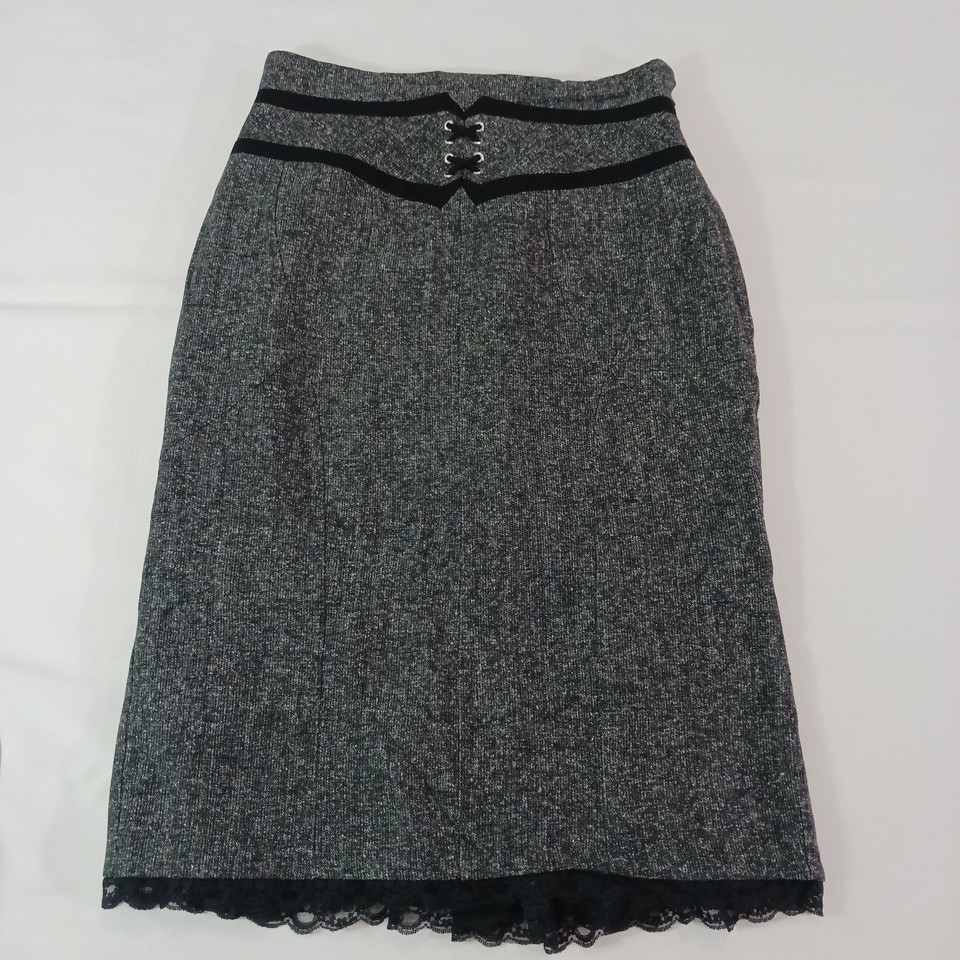 Worthington Women's Black & Gray Side Zipper Pleated Bottom Skirt Size 10 Item image 9