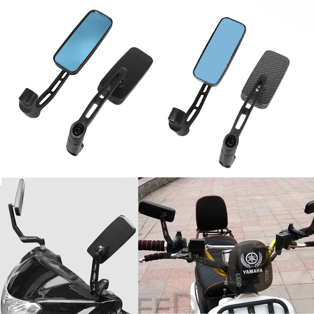 2PCS Motorcycle Modified Aluminum Square Rearview Reverse Side Mirrors 8mm 10mm - £17.28 GBP+