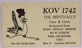 Vintage CB Ham radio Amateur Card KOV 1742 Enid Oklahoma Ole Smoke Eater - £3.95 GBP