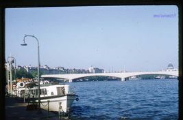 35 mm color slide * 1950s ENGLAND London WATERLOO Bridge buildings ship - $5.50